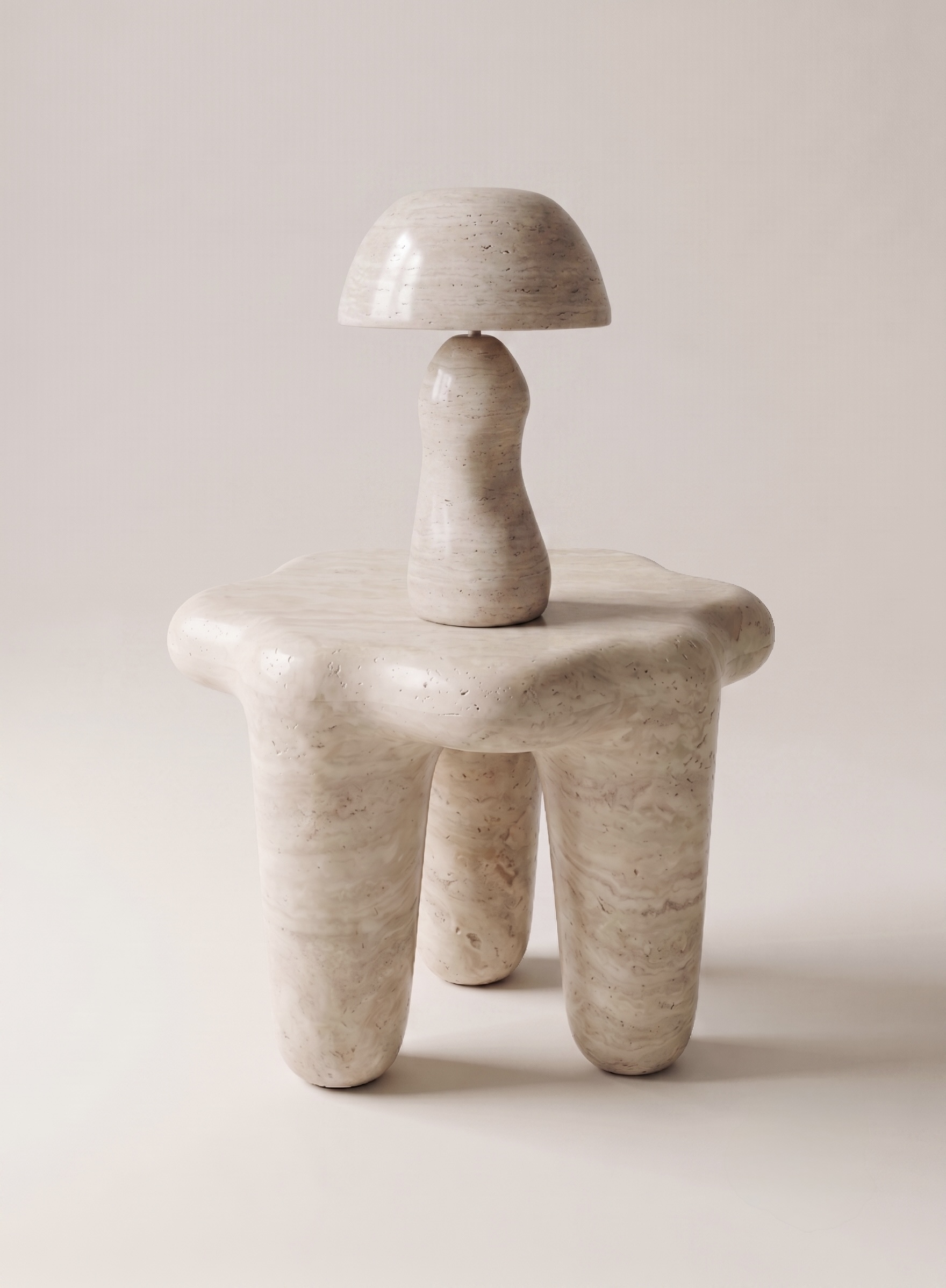 Travertine Lamp on table