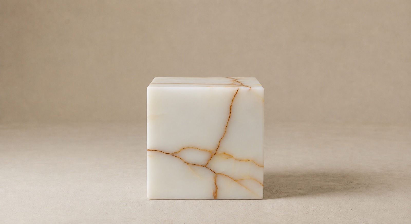 White Onyx Illuminated Table — studio view