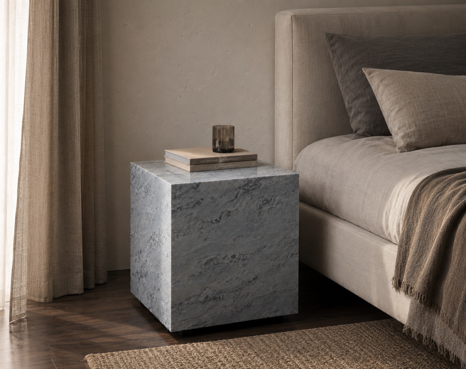 Space Cube — Blue Cristallo Quartzite side table
